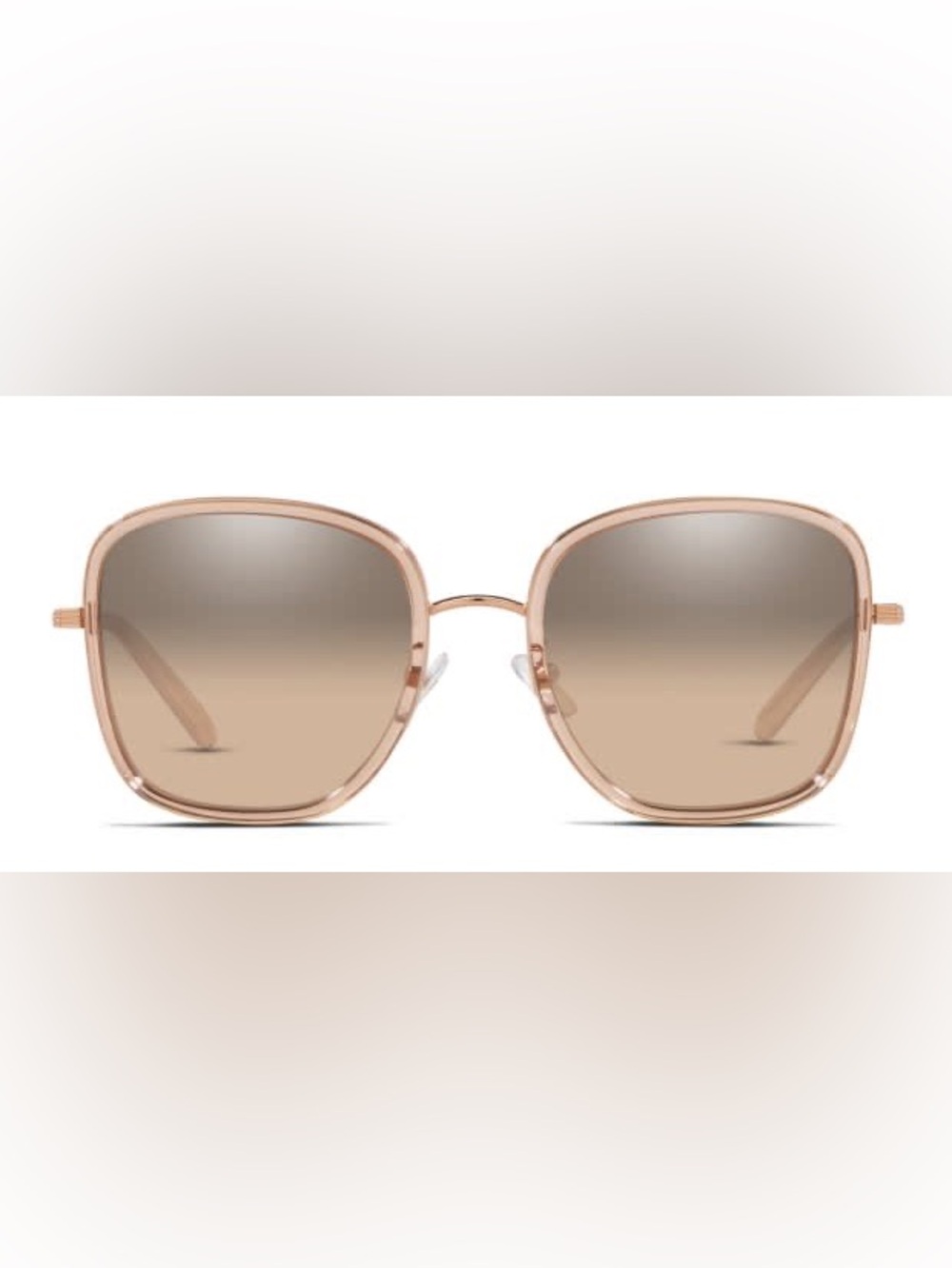 Tory Burch Rose Gold Frame Sunglasses with Brown Gradient Lenses